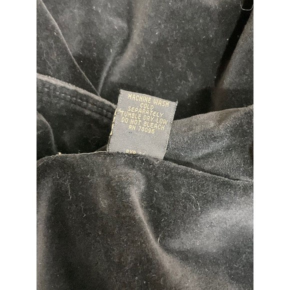VTG Womens Velour Jacket 18/20 Black 90s Y2K Full Zip Pockets Goth Grunge Retro - Picture 6 of 7